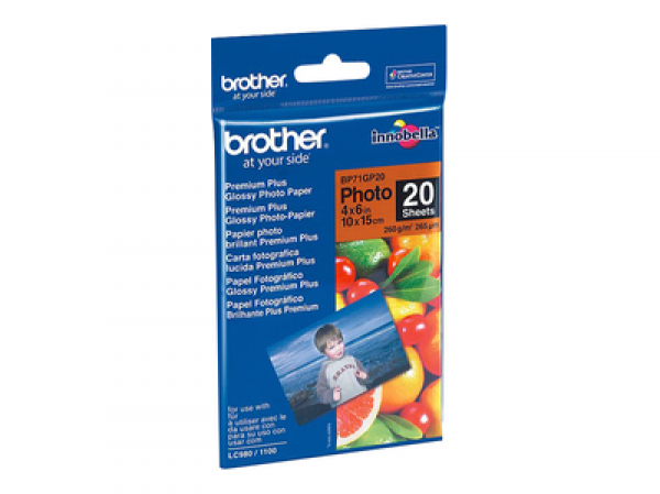 BROTHER BP71GP20 photo paper A6 20BL 190g/qm for MFC-6490CW DCP-375CW 6890CDW BROTHER BP71GP20 photo paper A6 20BL 190g/qm for MFC-6490CW DCP-375CW 6890CDW