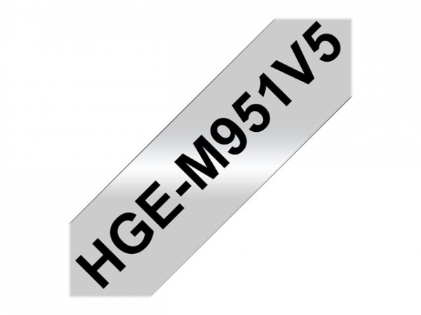 BROTHER HGEM951V5 5x tape cassette 24mmx8m silber matt black laminate for P-touch P500PC 9700PC 9800PCN RL700S