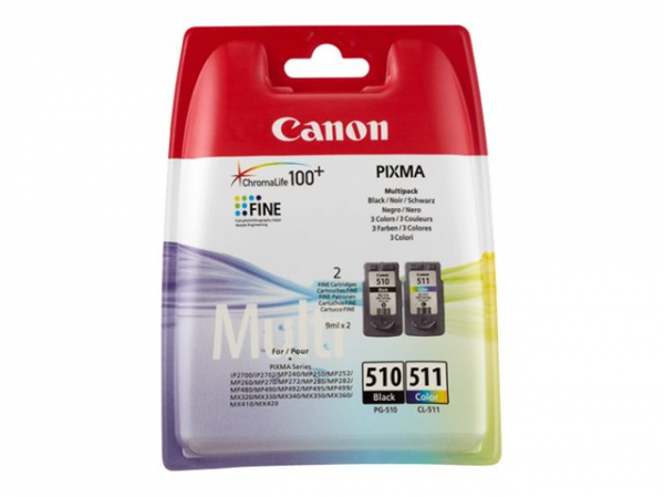 CANON 1LB PG-510 / CL-511 ink cartridge black and colour multipack blister with security