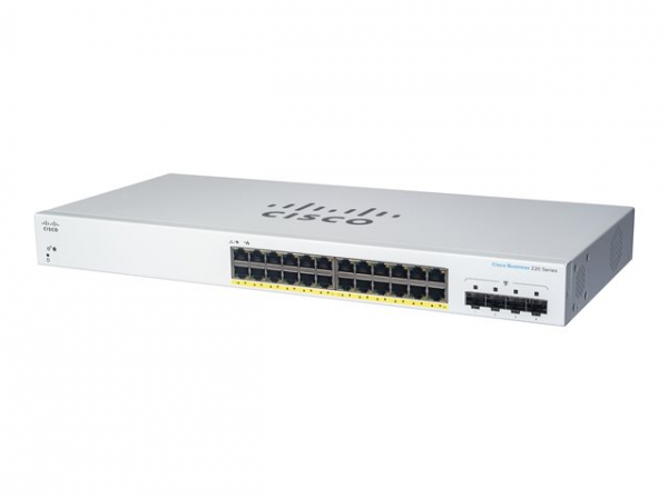 CISCO Business Switching CBS220 Smart 24-port Gigabit 4x1G SFP uplink