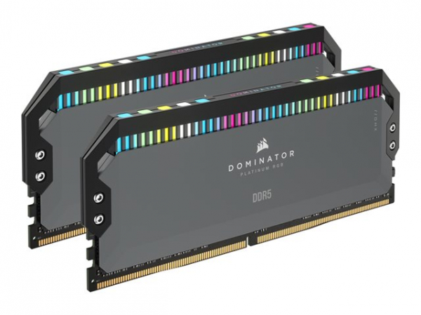 CORSAIR DOMINATOR PLATINUM RGB 32GB 2x16GB DDR5 5200MT/s DIMM Unbuffered 40-40-40-77 STD PMIC AMD EXPO Cool Grey Heatspreader 1.25V