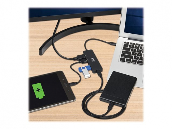 EATON TRIPPLITE USB-C Multiport Adapter - 4K 60 HDMI 3 USB-A Hub Ports 100W PD Charging HDR HDCP 2.2