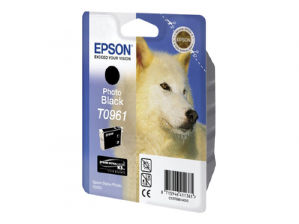EPSON 5LB T0961 photo cartridge black standard capacity 11.4ml 1-pack blister without alarm