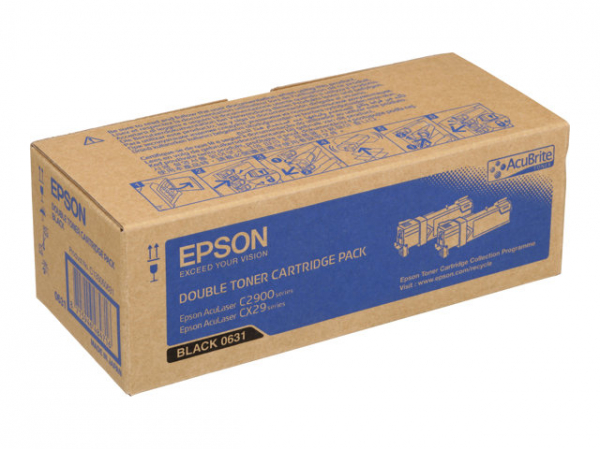 EPSON AL-C2900N toner cartridge black standard capacity 2x 3.000 pages 2-pack EPSON AL-C2900N toner cartridge black standard capacity 2x 3.000 pages 2-pack