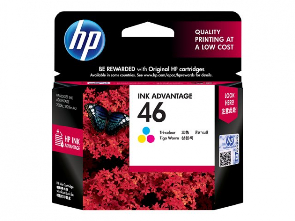 HP 46 original Ink cartridge Advantage Cartridge CZ638AE BFW Tri-Color HP 46 original Ink cartridge Advantage Cartridge CZ638AE BFW Tri-Color