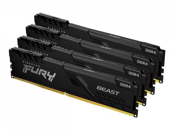 KINGSTON 64GB 3200MHz DDR4 CL16 DIMM Kit of 4 1Gx8 FURY Beast Black KINGSTON 64GB 3200MHz DDR4 CL16 DIMM Kit of 4 1Gx8 FURY Beast Black