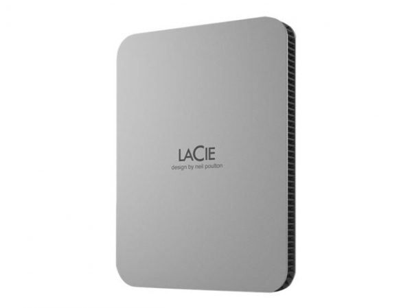 LACIE Mobile Drive HDD USB-C 2TB 2.5inch Moon Silver with USB-C cable