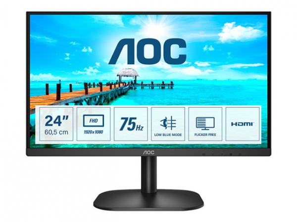 Монитор AOC 24B2XDM 23.8inch VA FHD 1920x1080 16:9 75Hz 4ms 250cd/m2 3000:1 D-Sub DVI VGA