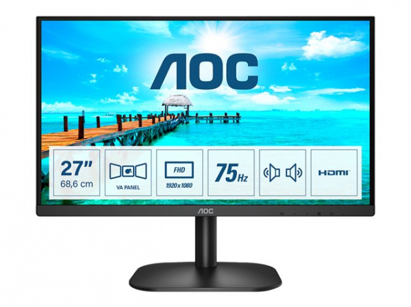 Монитор AOC 27B2AM 27inch VA FHD 1920x1080 16:9 4000:1 250cd/m2 178/178 75Hz 4ms HDMI1.4 VGA