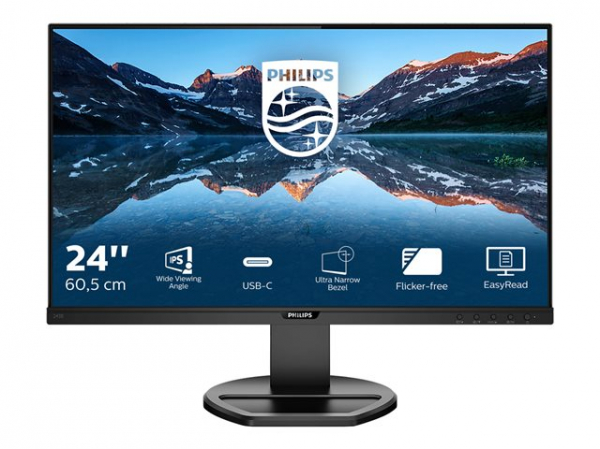 Монитор PHILIPS 243B9/00 LCD 23.8inch 1920x1080 FHD 1080p 75 Hz - IPS - 250 cd/m2 - 1000:1 - 4ms - HDMI/DP/VGA/USB-C 65w Speakers