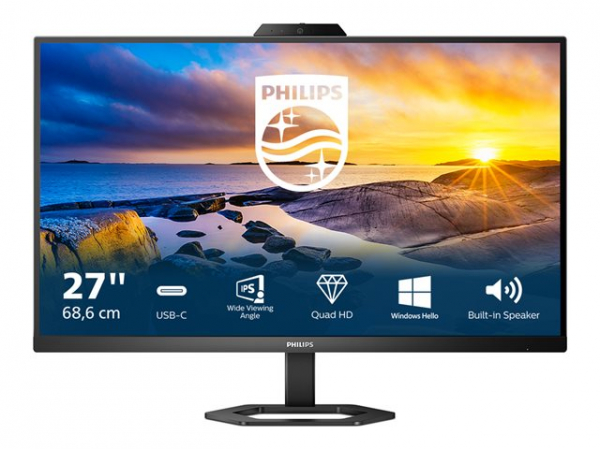 Монитор PHILIPS 27E1N5600HE/00 27inch with webcam WQHD IPS 75Hz 4ms 300cd/m2 HDMI USB-C 3.2 USB HUBx4