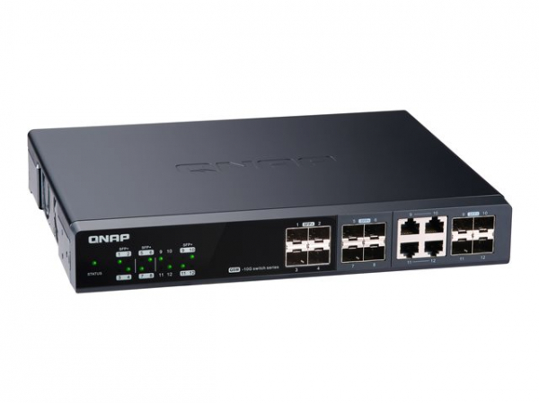 QNAP QSW-M1204-4C Managed Switch 12 port of 10GbE port speed 8 port SFP+ 4 port SFP+/ NBASE-T