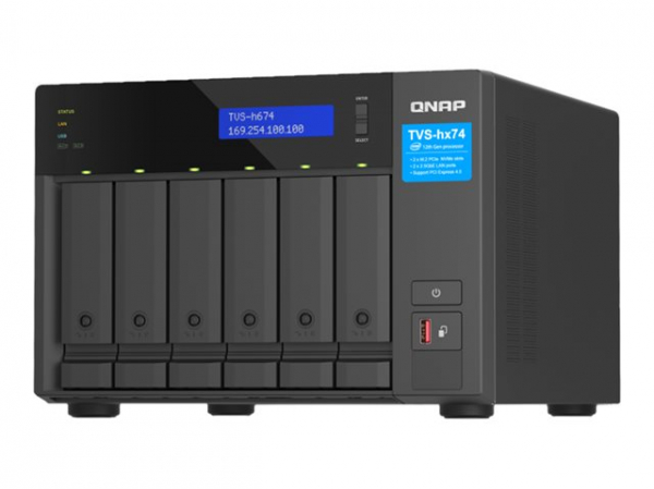 QNAP TVS-H674-I5-32G 6-bay QuTS hero NAS Intel Core i5-12400 6-core/12-thread up to 4.6GHz 32GB SO-DIMM QNAP TVS-H674-I5-32G 6-bay QuTS hero NAS Intel Core i5-12400 6-core/12-thread up to 4.6GHz 32GB SO-DIMM