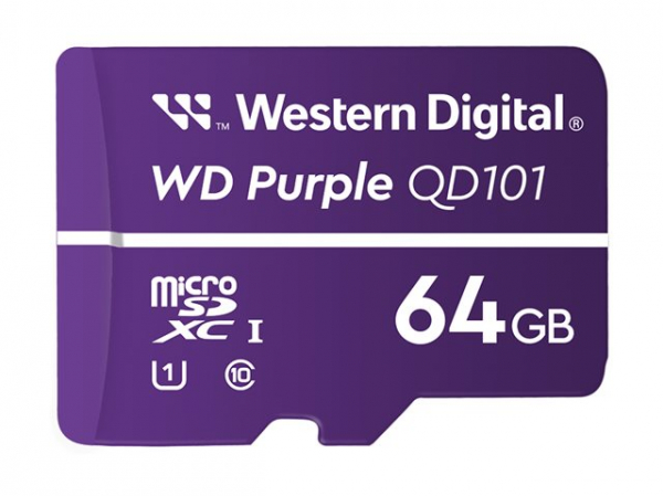 WD Purple 64GB Surveillance microSD XC Class - 10 UHS 1