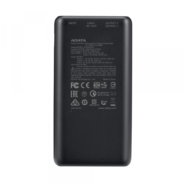 ADATA POWER BANK P20000 BLACK
