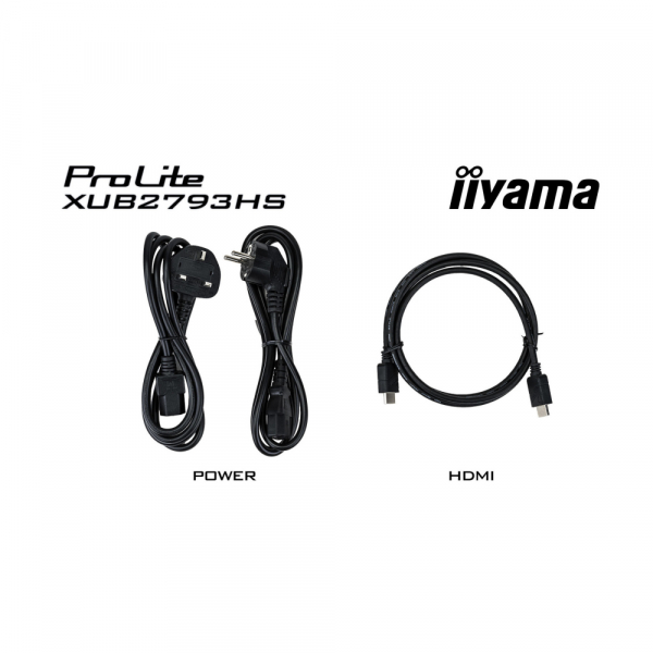 Монитор IIYAMA XUB2793HS-B7, 27", IPS panel, 3-side borderless, AG, 16:9, FHD 1920x1080, 100 Hz, 1ms, 300cdm, 1300:1, Adaptive Sync, Flicker free, Blue light reducer, HDMI, DisplayPort, Audio out, Speakers, HAS, Swivel, Tilt, Pivot, VESA 100, Black