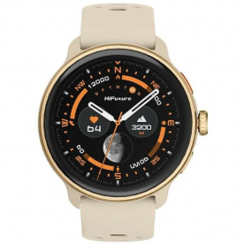Смартчасовник HiFuture Vela Latte, 1.43" AMOLED, GPS +Compass + Altimeter, 466*466, Support Local Music(100M Space), Support AI Coach for Training, Powered by Dual Core, Bluetooth Call, 5ATM Waterproof,  24/7 True Heart Rate & Blood, Oxygen Sensor, Up to 10 days daily