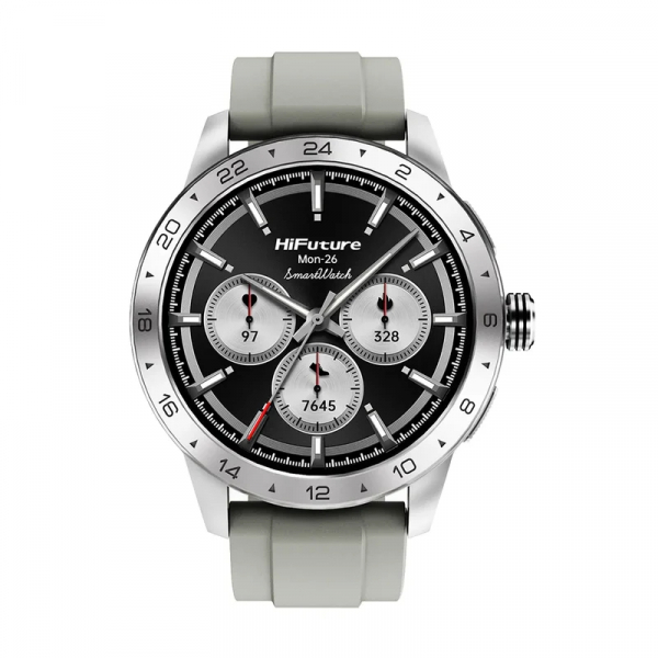 Смартчасовник HiFuture Flex 2 Silver, 1.39" FHD, 360?360, Bluetooth Call, IP68 Waterproof, 24/7 True Heart Rate & Blood Oxygen Sensor, Up to 10 days daily use, 100+ Sports Mode