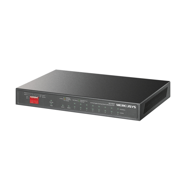 10-портов Gigabit Desktop комутатор с 8-Port PoE+ Mercusys MS110GMP 10-портов Gigabit Desktop комутатор с 8-Port PoE+ Mercusys MS110GMP