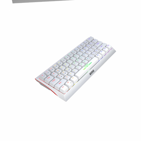 Marvo геймърска клавиатура Gaming Mechanical keyboard 61 keys TKL Hecate 61R WH - KG962G White - RED switches, RGB (English US)