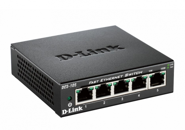 D-Link 5-port 10/100 Metal Housing Desktop Switch