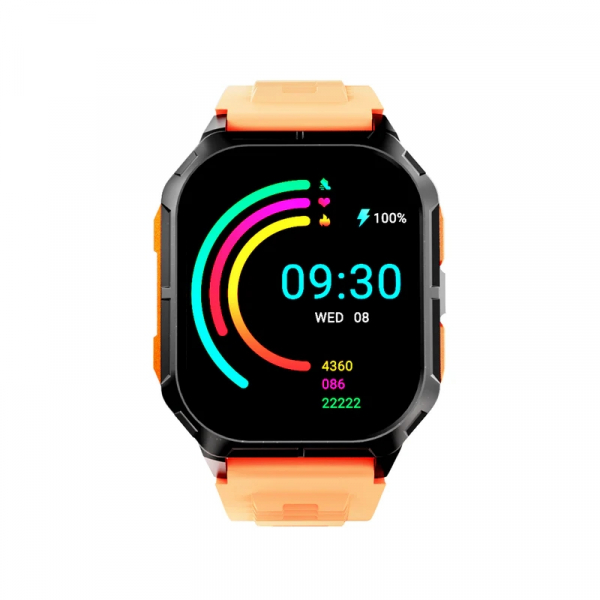 Смартчасовник HiFuture Ultra 3 Black Orange, 2.0" IPS, 240x296, Bluetooth Call, IP68 Waterproof, 24/7 True Heart Rate & Blood Oxygen Sensor, Up to 7 days daily use, 100+ Sports Mode