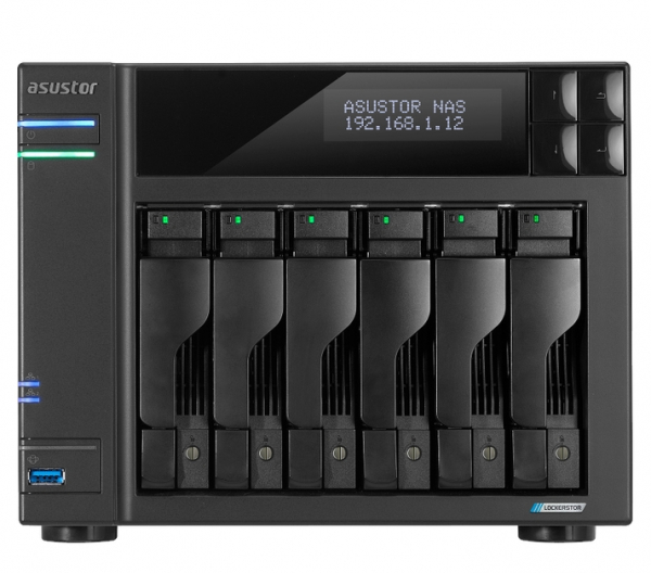 Asustor Lockerstor AS6706, 6 Bay NAS, Intel Jasper Lake Quad-Core 2.0GHz, 8GB RAM DDR4, 2.5GbEx2, M.2 SSD Slots x 4 (Diskless), USB 3.2 Gen 2x2, Toolless installation, with hot-swappable tray, hardware encryption, MyArchive, EZ connect, EZ Sync, Black Asustor Lockerstor AS6706, 6 Bay NAS, Intel Jasper Lake Quad-Core 2.0GHz, 8GB RAM DDR4, 2.5GbEx2, M.2 SSD Slots x 4 (Diskless), USB 3.2 Gen 2x2, Toolless installation, with hot-swappable tray, hardware encryption, MyArchive, EZ connect, EZ Sync, Black