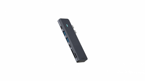 Мултипортов адаптер, RAPOO UCM-2003, 7 в 2, USB-A, USB-C, HDMI, SD/MicroSD, Черен