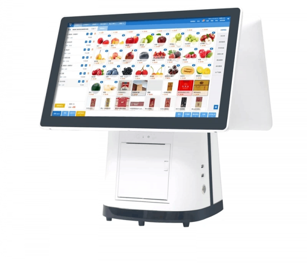 POS-UNI POS-L158 15.6-Inch Windows All-in-one Touch POS Terminal with Printer, Scanner and Customer Display